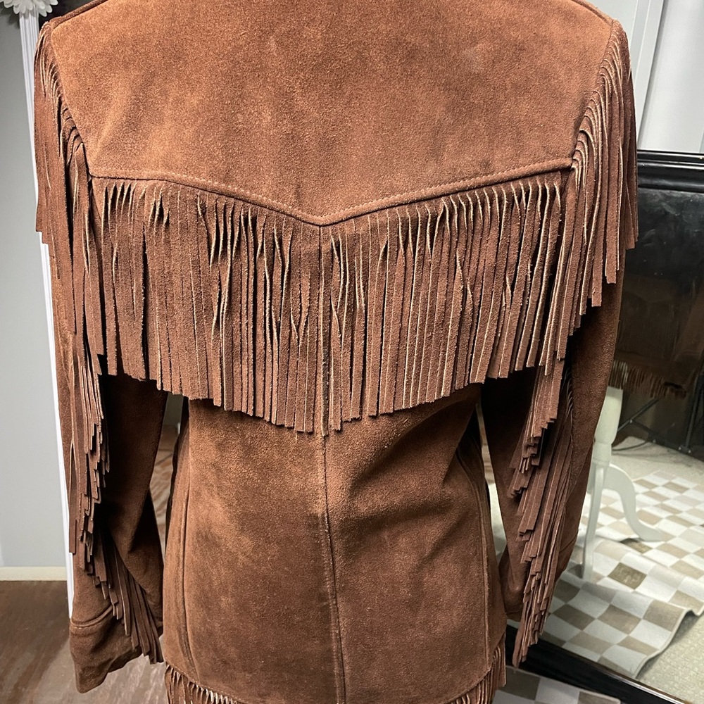 Vintage Schott NYC Tan Suede Fringe Blazer - Picture 3 of 9